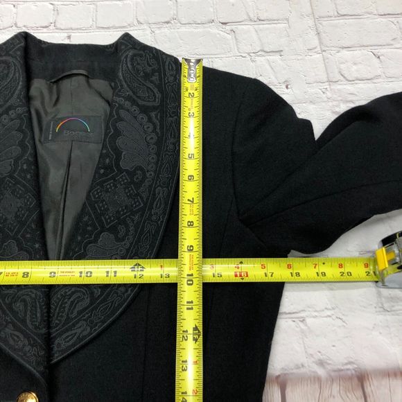 Bogner Women Embroidered 100% Wool Blazer Jacket US Size 6 Black M104 -24 - Picture 3 of 14
